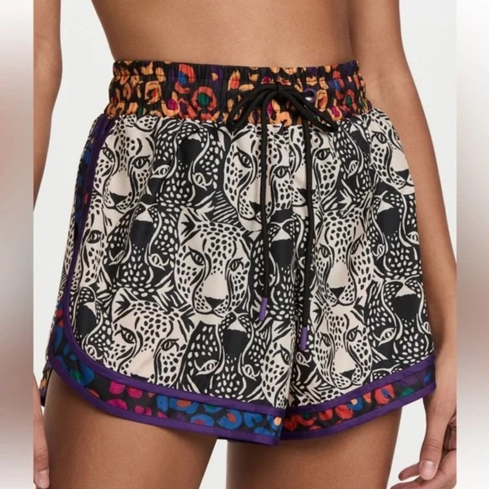 FARM Rio midnight leopards nylon shorts - Size XS